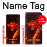 Google Pixel 6 Pro Hard Case Red Dragon with custom name