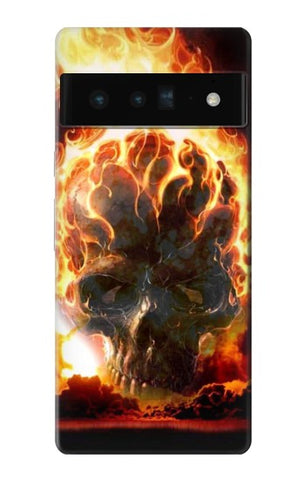 Google Pixel 6 Pro Hard Case Hell Fire Skull