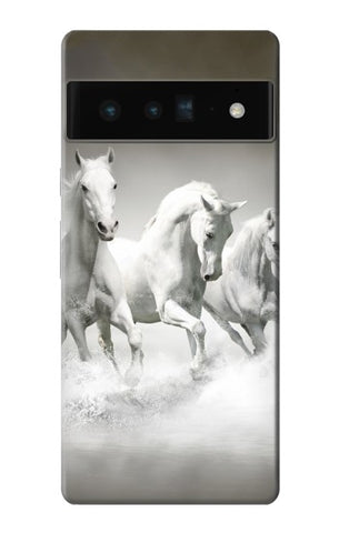 Google Pixel 6 Pro Hard Case White Horses