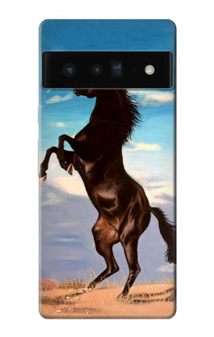 Google Pixel 6 Pro Hard Case Wild Black Horse