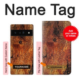 Google Pixel 6 Pro Hard Case Wood Skin Graphic with custom name