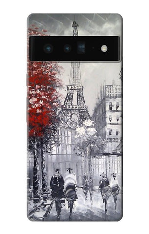 Google Pixel 6 Pro Hard Case Eiffel Painting of Paris