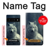 Google Pixel 6 Pro Hard Case White Wolf with custom name