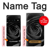 Google Pixel 6 Pro Hard Case Black Rose with custom name