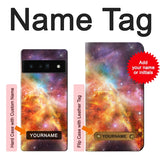 Google Pixel 6 Pro Hard Case Nebula Rainbow Space with custom name