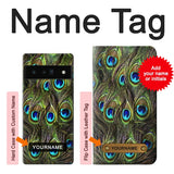 Google Pixel 6 Pro Hard Case Peacock Feather with custom name