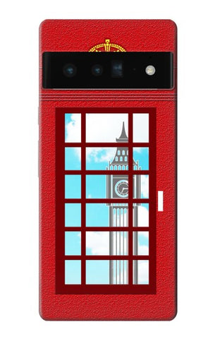 Google Pixel 6 Pro Hard Case England Classic British Telephone Box Minimalist