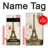 Google Pixel 6 Pro Hard Case Eiffel Tower Paris Postcard with custom name