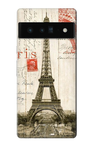 Google Pixel 6 Pro Hard Case Eiffel Tower Paris Postcard