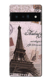 Google Pixel 6 Pro Hard Case Paris Postcard Eiffel Tower