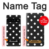 Google Pixel 6 Pro Hard Case Black Polka Dots with custom name