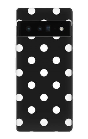 Google Pixel 6 Pro Hard Case Black Polka Dots