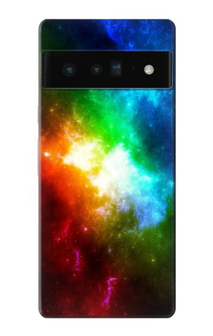 Google Pixel 6 Pro Hard Case Colorful Rainbow Space Galaxy
