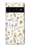 Google Pixel 6 Pro Hard Case Pastel Flowers Pattern