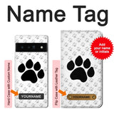 Google Pixel 6 Pro Hard Case Paw Foot Print with custom name