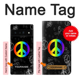 Google Pixel 6 Pro Hard Case Peace Sign with custom name