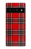 Google Pixel 6 Pro Hard Case Tartan Red Pattern
