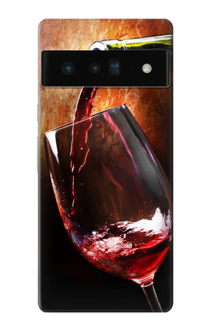 Google Pixel 6 Pro Hard Case Red Wine Bottle And Glass