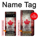 Google Pixel 6 Pro Hard Case Canada Maple Leaf Flag Texture with custom name