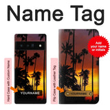 Google Pixel 6 Pro Hard Case California Sunrise with custom name