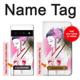 Google Pixel 6 Pro Hard Case Devushka Geisha Kimono with custom name