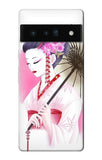 Google Pixel 6 Pro Hard Case Devushka Geisha Kimono