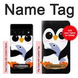 Google Pixel 6 Pro Hard Case Cute Baby Penguin with custom name