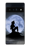 Google Pixel 6 Pro Hard Case Mermaid Moon Night