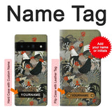 Google Pixel 6 Pro Hard Case Ito Jakuchu Rooster with custom name