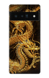 Google Pixel 6 Pro Hard Case Chinese Gold Dragon Printed