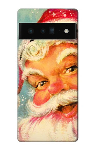 Google Pixel 6 Pro Hard Case Christmas Vintage Santa