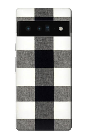 Google Pixel 6 Pro Hard Case Black and White Buffalo Check Pattern