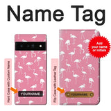 Google Pixel 6 Pro Hard Case Pink Flamingo Pattern with custom name