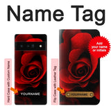 Google Pixel 6 Pro Hard Case Red Rose with custom name