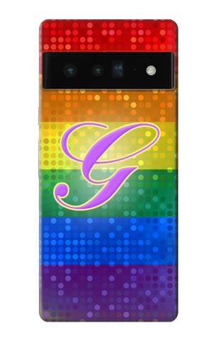 Google Pixel 6 Pro Hard Case Rainbow Gay Pride Flag Device