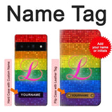 Google Pixel 6 Pro Hard Case Rainbow Lesbian Pride Flag with custom name