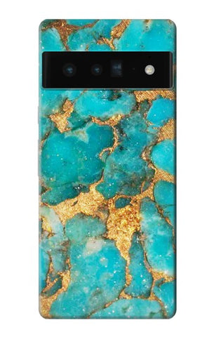 Google Pixel 6 Pro Hard Case Aqua Turquoise Stone