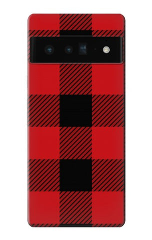 Google Pixel 6 Pro Hard Case Red Buffalo Check Pattern