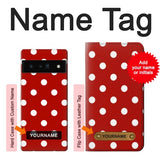 Google Pixel 6 Pro Hard Case Red Polka Dots with custom name