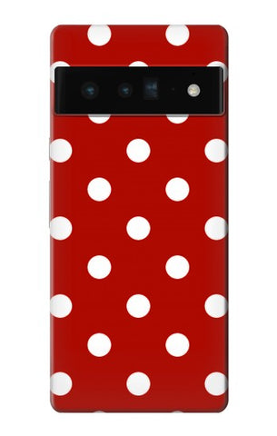 Google Pixel 6 Pro Hard Case Red Polka Dots