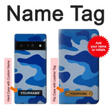 Google Pixel 6 Pro Hard Case Army Blue Camouflage with custom name