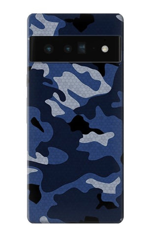 Google Pixel 6 Pro Hard Case Navy Blue Camouflage