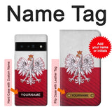 Google Pixel 6 Pro Hard Case Poland Football Flag with custom name