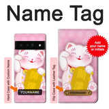 Google Pixel 6 Pro Hard Case Neko Lucky Cat with custom name