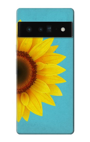Google Pixel 6 Pro Hard Case Vintage Sunflower Blue