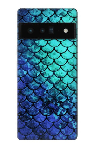 Google Pixel 6 Pro Hard Case Green Mermaid Fish Scale
