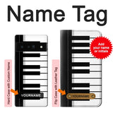 Google Pixel 6 Pro Hard Case Black and White Piano Keyboard with custom name