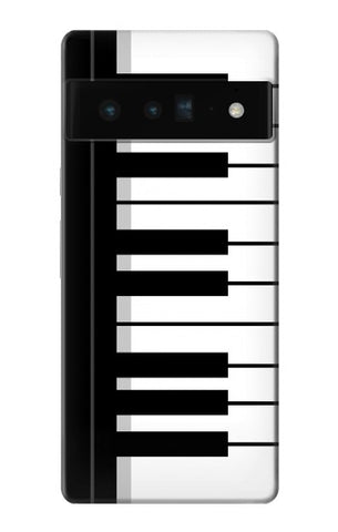 Google Pixel 6 Pro Hard Case Black and White Piano Keyboard