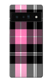 Google Pixel 6 Pro Hard Case Pink Plaid Pattern