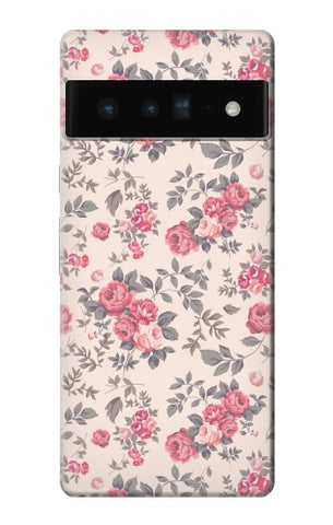 Google Pixel 6 Pro Hard Case Vintage Rose Pattern